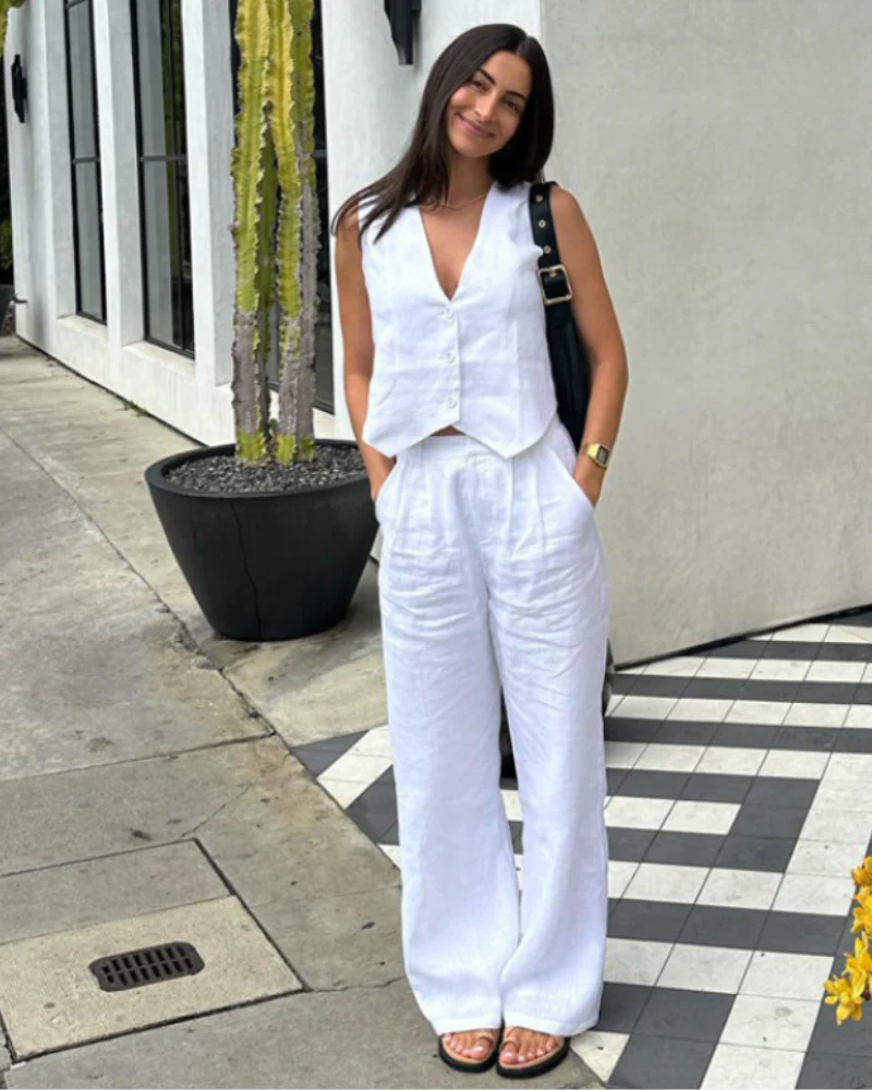 Classy Lady - Linen Two-piece Set - Image 2